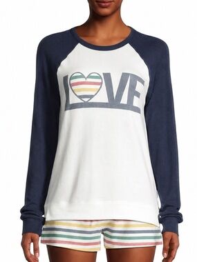 PJ Salvage Stripes HBC LOVE Pajama Top Size S Long Sleeve Hudson's Bay Company